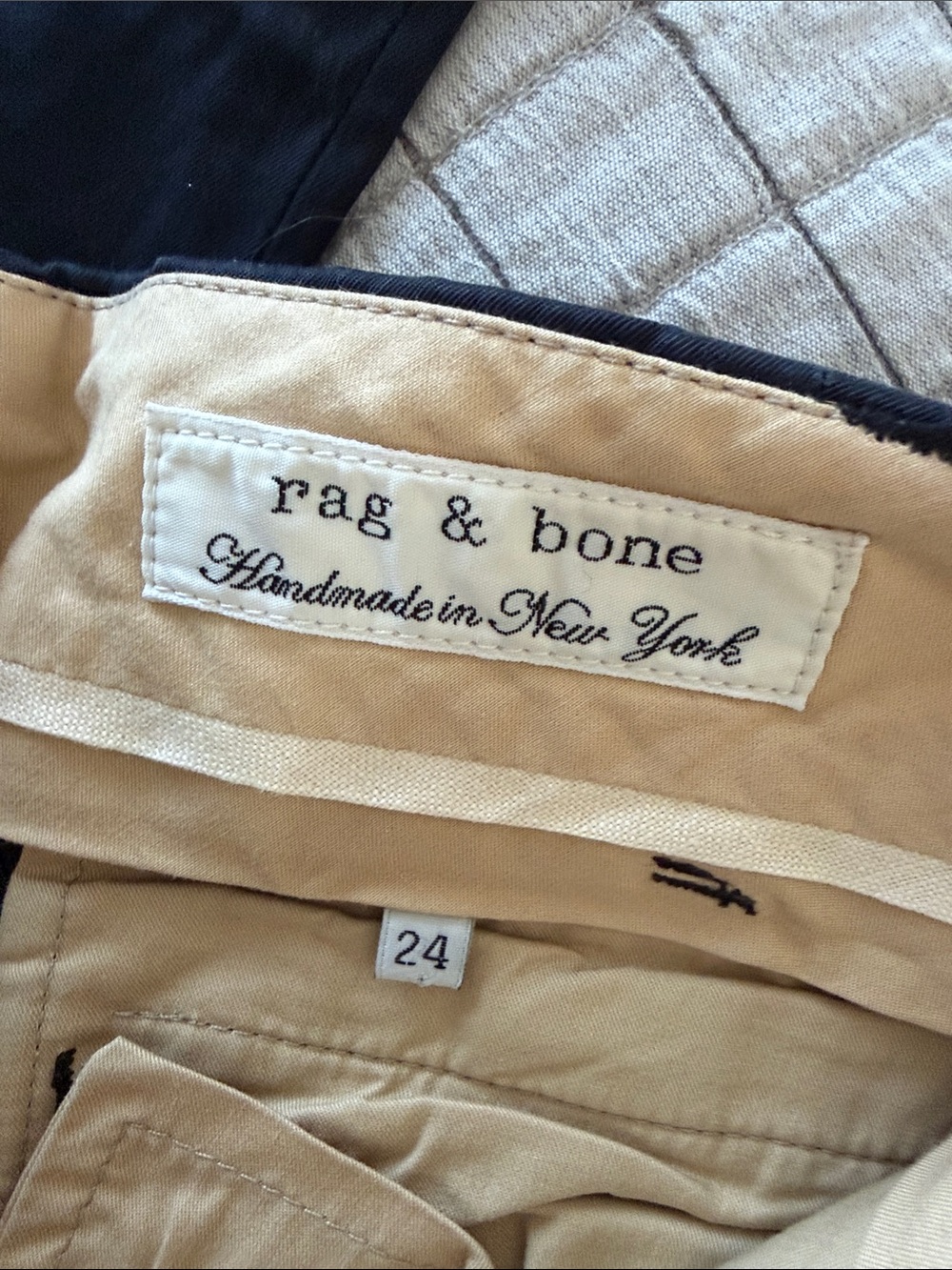 rag & bone navy slim chino pants size 24 - Picture 5 of 8